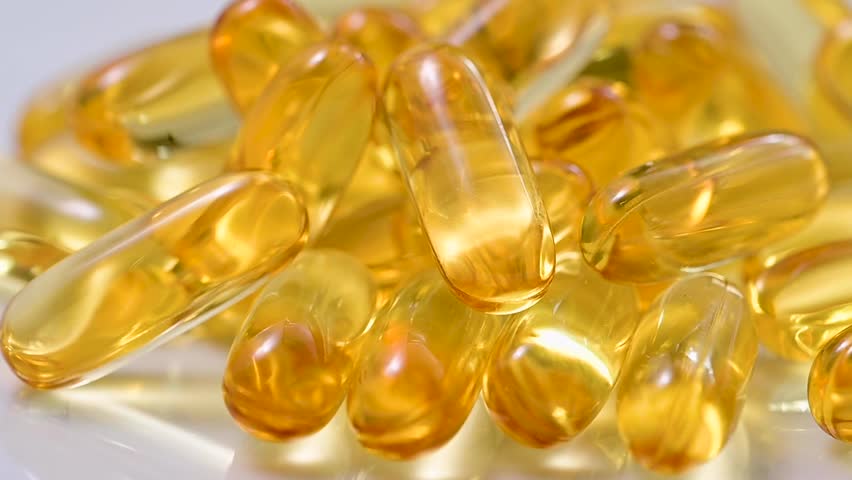 Capsule of omega 3, 6, 9 fish oil, vitamin, food supplements