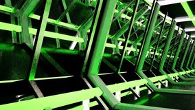 Sci-fi futuristic long tunnel with metallic surfaces and neon lights glowing, 3D animation, camera pan right and zoom in. - Powered by Shutterstock - Get 15% off with code: PIKWIZARD15