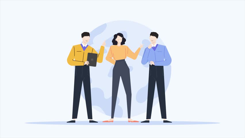 human relations in office. working illustration. business animation video