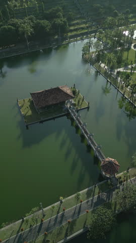 bali park taman ujung drone view