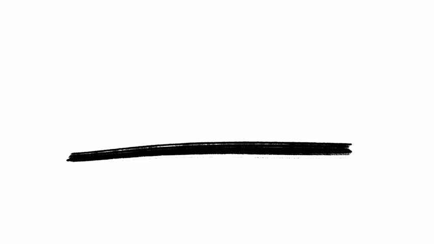 Hand drawn straight black line illustrated on white background filmed in loop stop motion animation. Horizontal direct written element in scribble may be used for emphasizing the important things