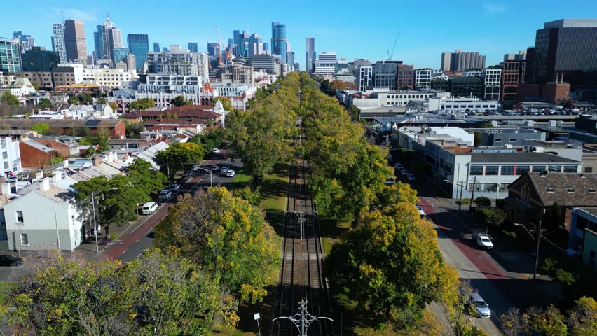 Established Aerial View of Melbourne Cityscape, Victoria, Australia