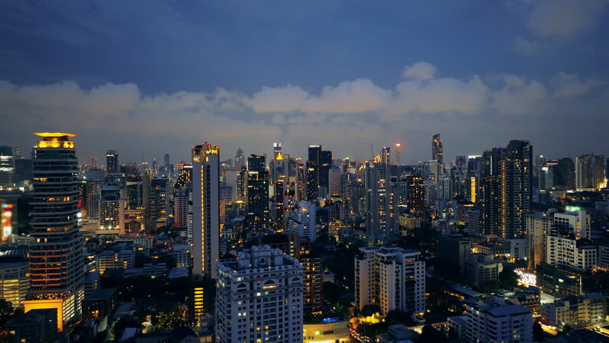 Lightning and thunder over the city at night. Lightning and thunder over the city at night. Aerial 4K. 