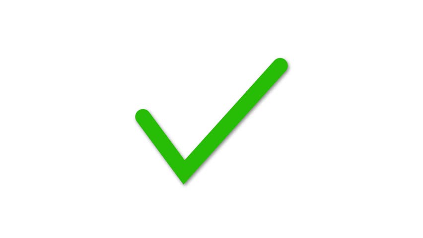 A green check mark symbol on a white background, indicating approval or correctness.