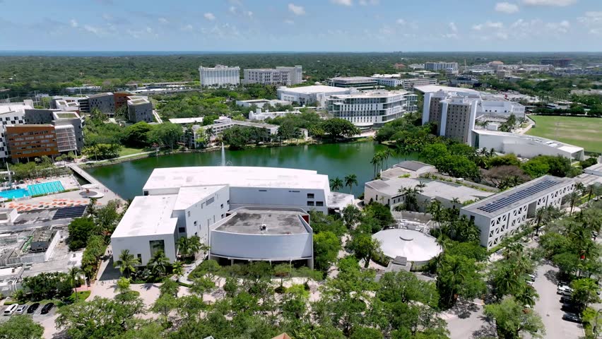 Aerial low pullout University of Miami
