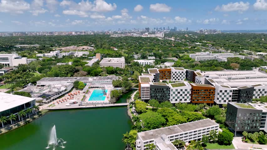 aerial pullout university of miami in coral gables florida