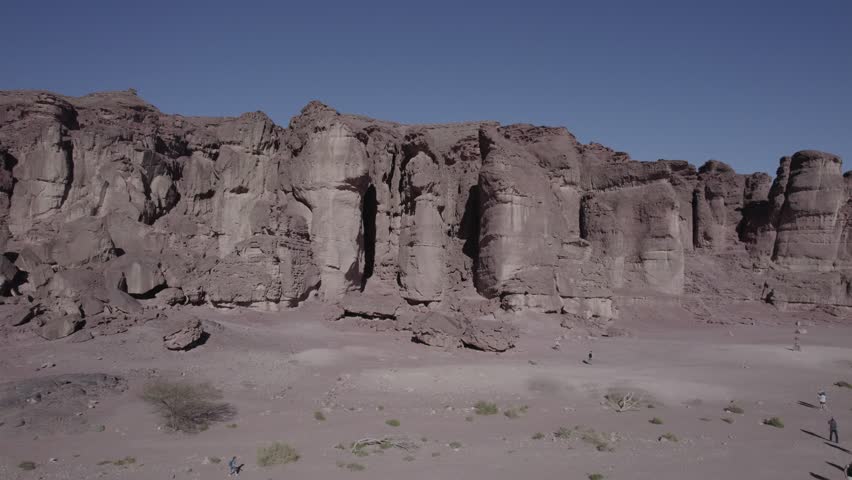 Aerial video of beautiful nature in Timna Park Israel