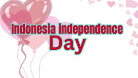 Indonesia independence day 3d text and blone animated video clip.