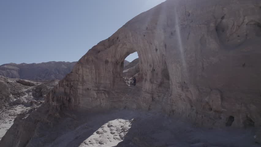 Aerial video of beautiful nature in Timna Park Israel
