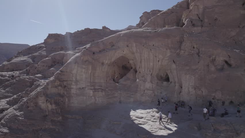 Aerial video of beautiful nature in Timna Park Israel