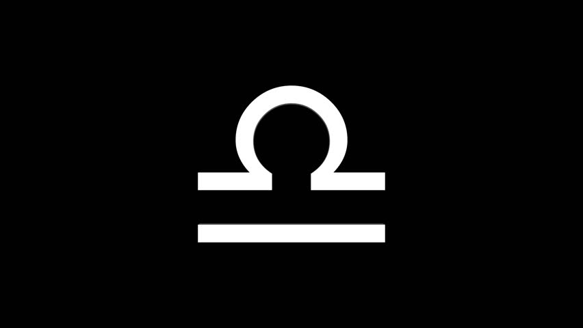 3d Libra Astrology sign. Zodiac symbol black icon. horoscope symbol. Astronomy animation