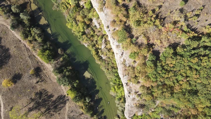 Amazing Aerial view of Aglen Canyon at Vit river, Lovech Region, Bulgaria
