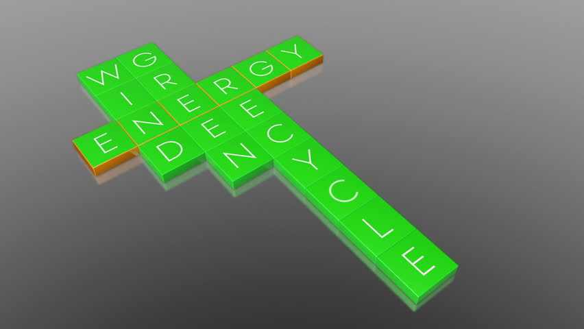 Energy Concept, falling boxes with camera animation, Alpha
