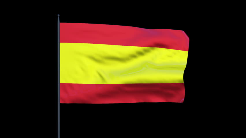 Spain Flag Waving, Seamless Loop, Alpha