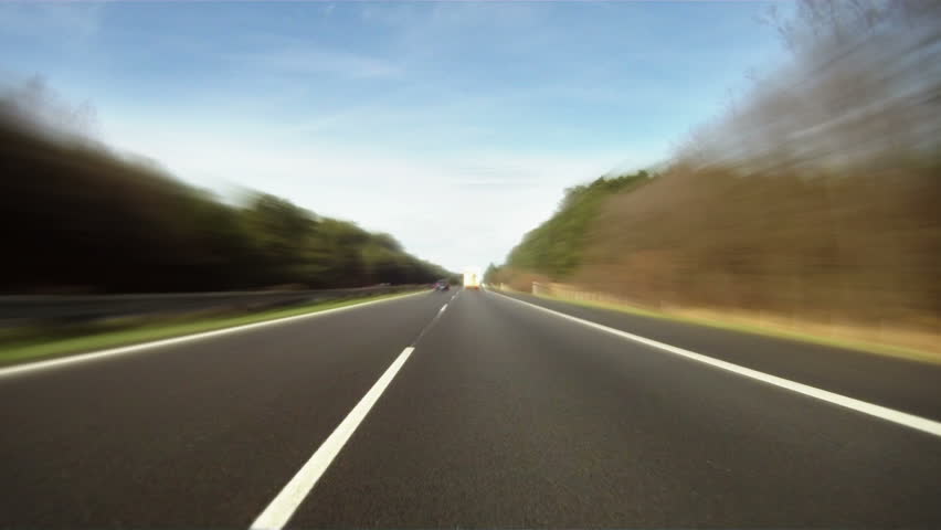 Driving on highway across Czech Republic, timelapse pov
