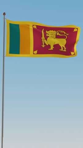 Looping 3D render animation of the Flag of Sri Lanka
