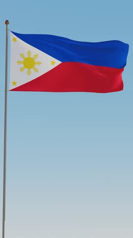 Looping 3D render animation of the Flag of the Philippines