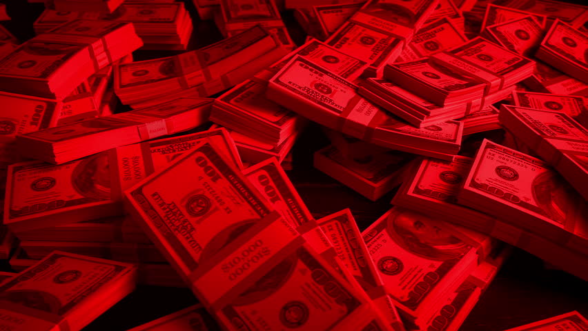 Police Lights Flash Criminal Money Pile