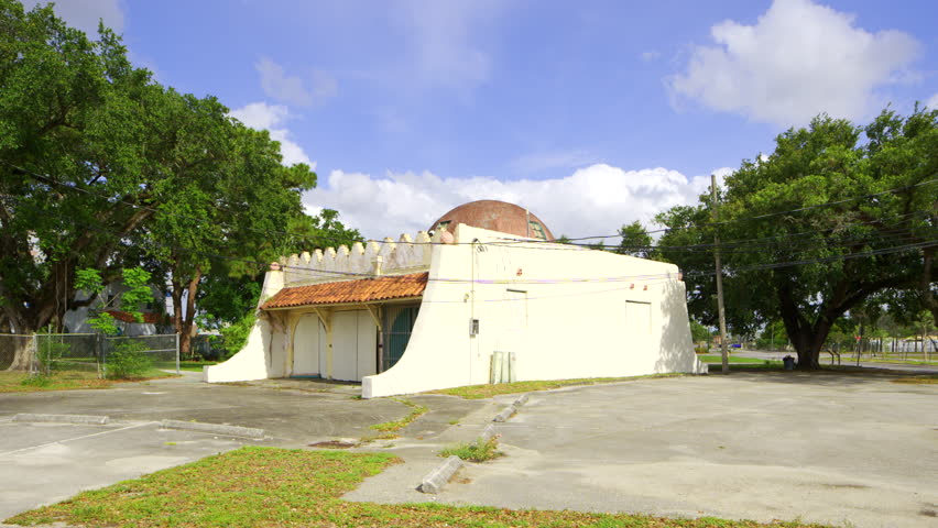 Opa Locka. first fire station historic landmark. 4k HDR video