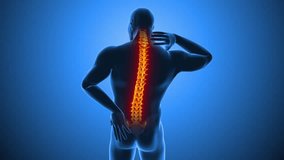 Highlighted spine of man having a painful back - Powered by Shutterstock - Get 15% off with code: PIKWIZARD15