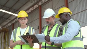 Diverse ethnicity foreman or engineers are examining and discussing at the construction site. Cilvil engineers, supervisor manager discuss and inspect the building infrastructure. - Powered by Shutterstock - Get 15% off with code: PIKWIZARD15