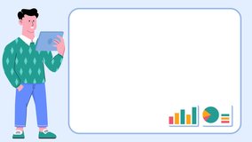 Businessman with Tablet Graphic Chart Statistic Analytic Animation with Copy Space - Success Leader Man Run Business
 - Powered by Shutterstock - Get 15% off with code: PIKWIZARD15