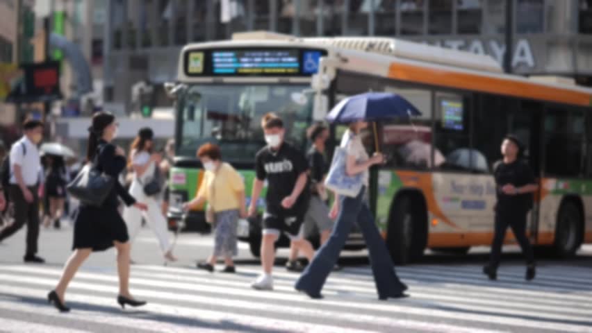 Shibuya Crossing 2023 sunny day in summer