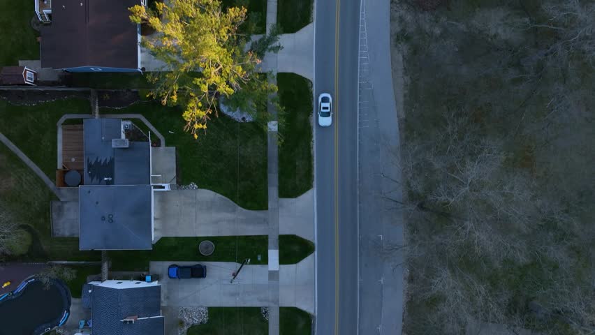 Dusk and sunset across the neighborhood grid.