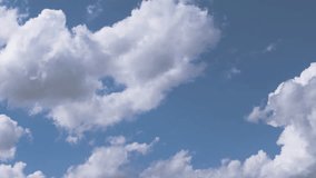 Clouds fast motion in horizone, beautiful blue sky with big time lapse mass, natural colors and sunny hot day in summer, moving fluffy, puffy cloudscape, natural weather. - Powered by Shutterstock - Get 15% off with code: PIKWIZARD15