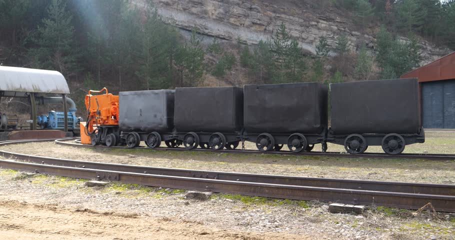 Wagons in a coal mine in Spain