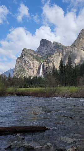Yosemite National Park Merced River Spring Waterfall View