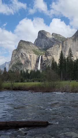 Yosemite National Park 4K Merced River Spring Waterfall View
