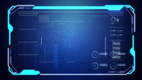 Abstract background Video overlay Futuristic HUD Head up display interface template with basic geometry line element. Video template widescreen aspect ratio - Powered by Shutterstock - Get 15% off with code: PIKWIZARD15