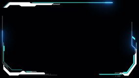 Universal Technology Line and frame Video overlay Futuristic HUD Head up display interface template with basic geometry line element. Video template widescreen aspect ratio - Powered by Shutterstock - Get 15% off with code: PIKWIZARD15