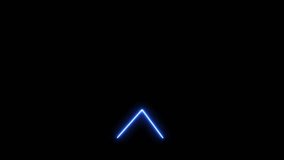 Abstract beautiful blue neon arrow line movement animation background 4k video.