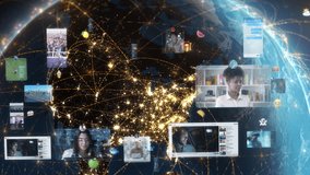 
Global Earth Communication Network Concept over United States with City Lights. Social Networking Interfaces, Streaming Videos, Emoji and Message Displays. Augmented Reality Elements. People. - Powered by Shutterstock - Get 15% off with code: PIKWIZARD15