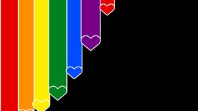 Rainbow heart transition motion graphic with alpha channel. Colorful vertical lines transition animated on transparent background. Red, orange, yellow, green, blue, purple, pride month, wave, stripe. - Powered by Shutterstock - Get 15% off with code: PIKWIZARD15