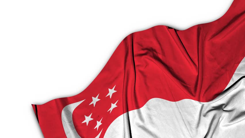 Singapore national day,flag waving short video animation,looping with lens flare effect.