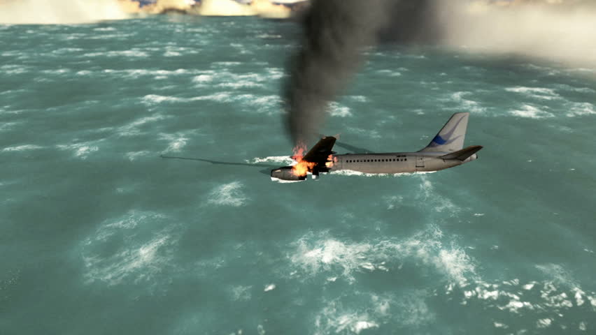 Scenes from a plane crashed at sea