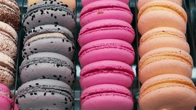 Alluring Kaleidoscope of Macarons: Dainty French Almond Meringue Gems in a Tempting Bakery Display - Powered by Shutterstock - Get 15% off with code: PIKWIZARD15
