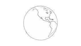 Hand-Drawn Style Line Animation of a Rotating Simple Globe - White Background - Looping Material - Powered by Shutterstock - Get 15% off with code: PIKWIZARD15