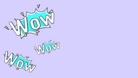 Animated Comic Lettering Wow With Copy Space. Speech Bubble With Word Wow Animation With Copy Space. Wow Text Animation, Wow Sign Footage. - Powered by Shutterstock - Get 15% off with code: PIKWIZARD15