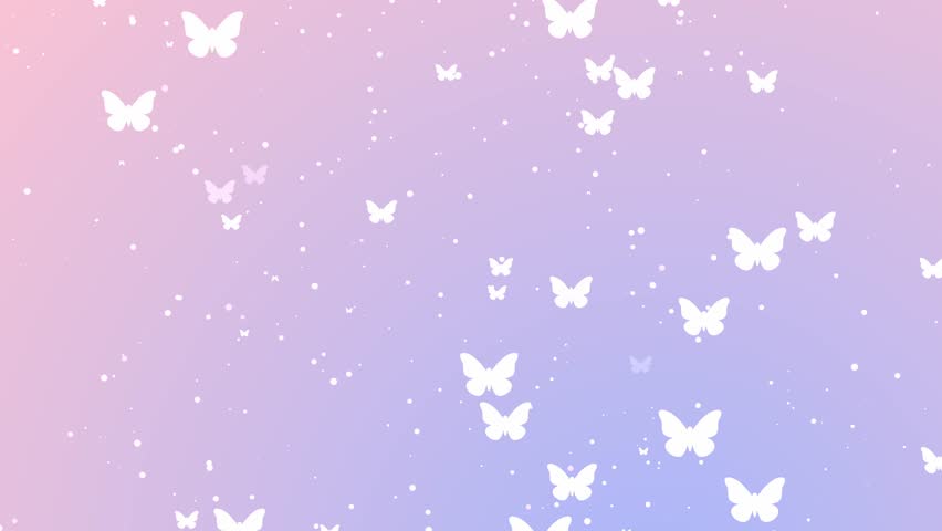 Pastel butterfly motion graphics, particle animation, sparkling y2k inspired backgorund