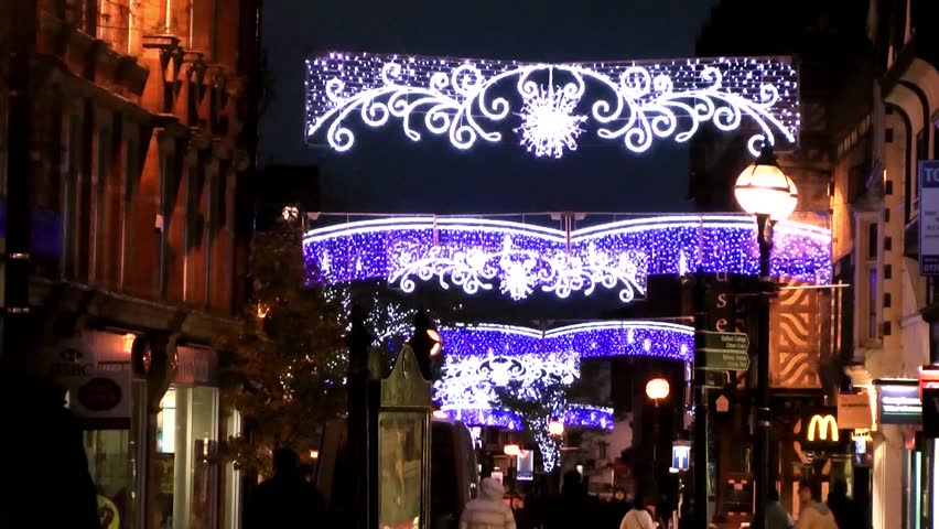 Christmas Street Lights -  Market Square, Staffordshire, England