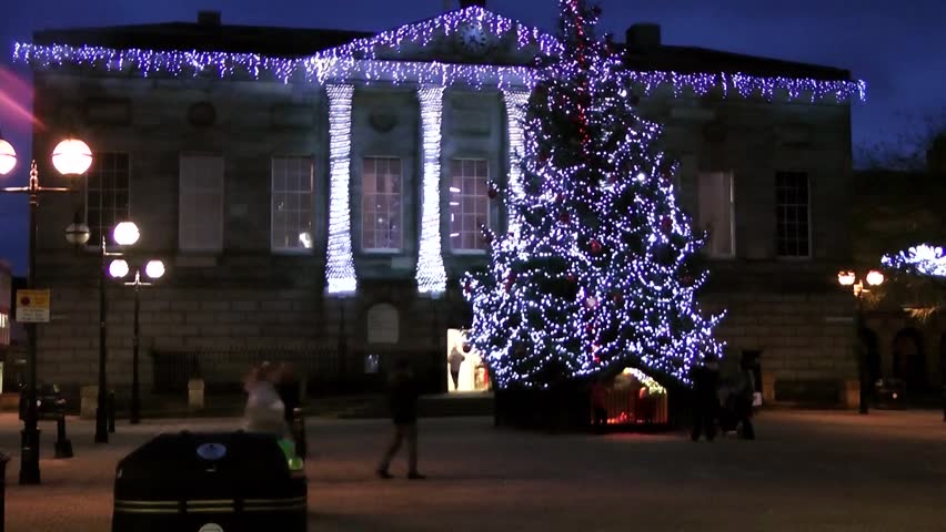 Christmas Tree and Civic Building -  Shire Hall, Market Square, Staffordshire,