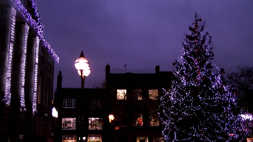 Christmas Tree and Civic Building -  Shire Hall, Market Square, Staffordshire,