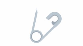 Safety pin. Animation of a pin for clothes, the alpha channel is turned on. Cartoon - Powered by Shutterstock - Get 15% off with code: PIKWIZARD15