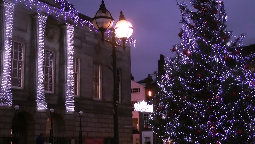 Christmas Tree and Civic Building - Shire Hall, Market Square, Staffordshire,