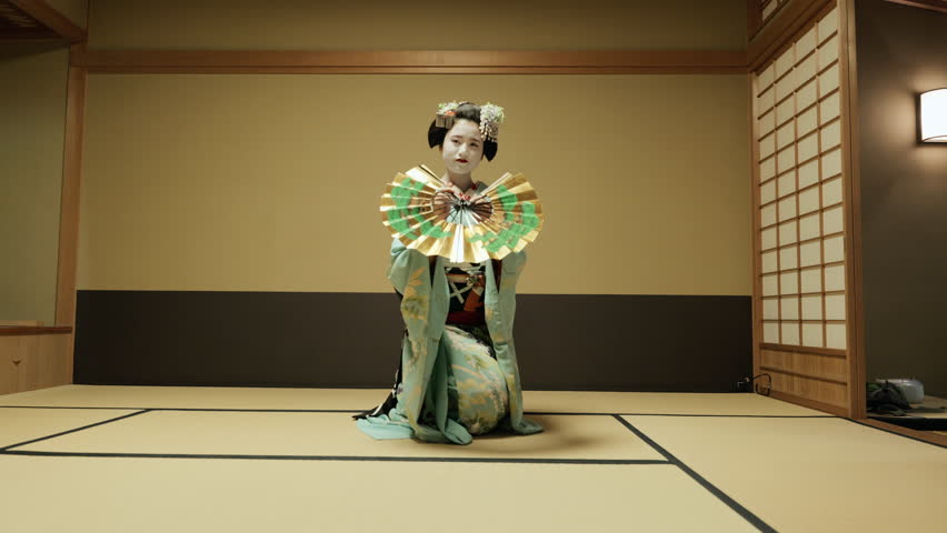 geisha performing traditional dance, style, movement, artistic, entertain