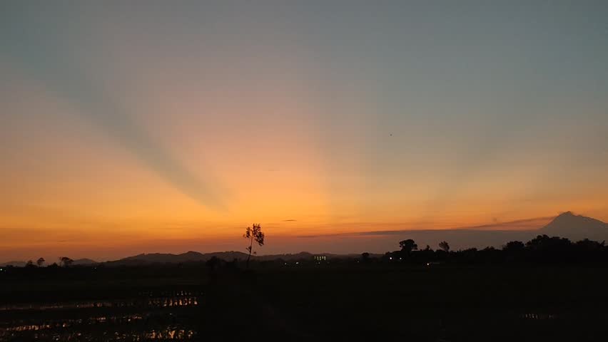 beautiful orange sky at dusk